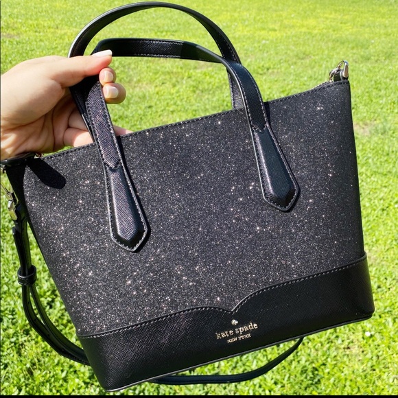 kate spade Handbags - Kate Spade Glitter Satchel Crossbody Bag Black